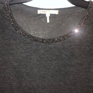 Maje Electric linen and rhinestone tee / top. Size small